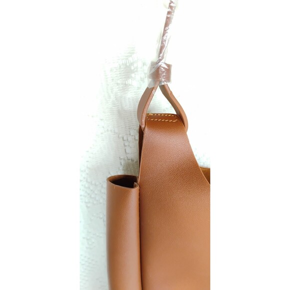 Neiman Marcus Tote Bag Large Brown Tan Faux Leather Suede Lined Purse NEW 15” - Picture 7 of 16